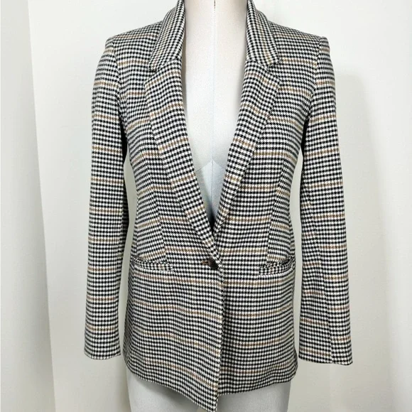 Old Navy Oversized Patterned Blazer Houndstooth Plaid Size XS Extra Small - Picture 3 of 9